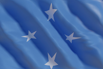 Federated States of Micronesia flag in the wind