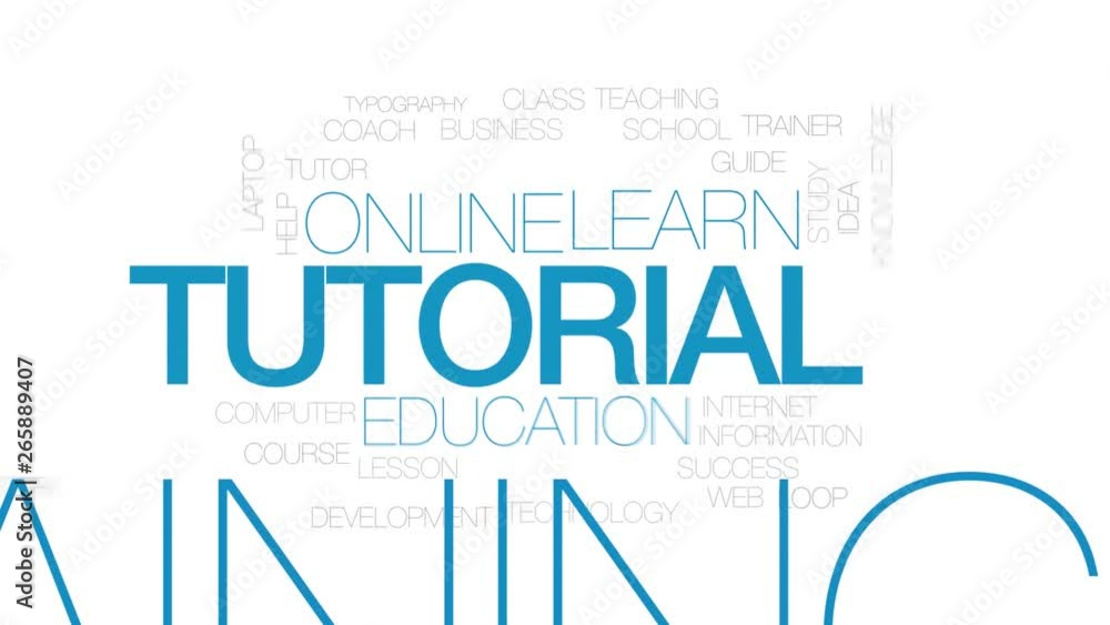 Poster tutorial animated word cloud. kinetic typography.