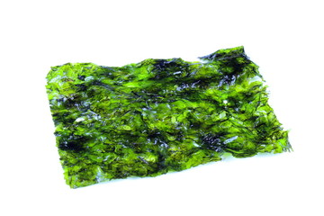 Sheet of seaweed on a light background.