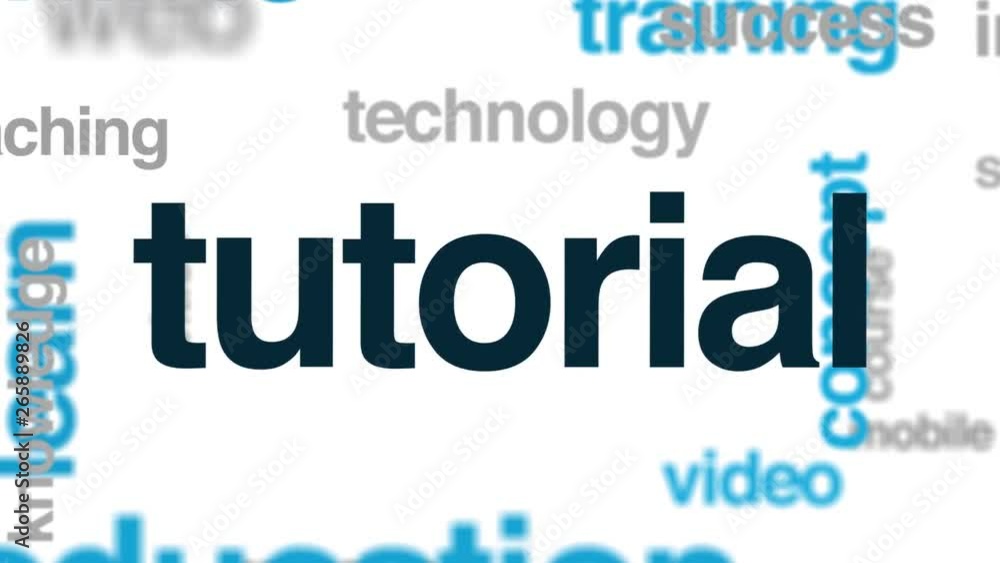 Sticker tutorial animated word cloud. kinetic typography.