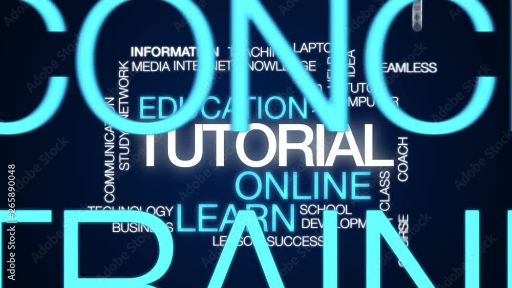 Wall mural tutorial animated word cloud. kinetic typography.