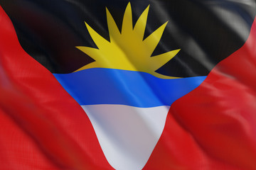 Antigua and Barbuda flag in the wind