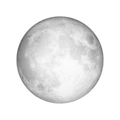 Realistic full moon. Astrology or astronomy planet design. Vector. - obrazy, fototapety, plakaty