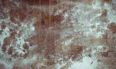 ready dumplings in a plate on a wooden board with flour and rolling pin decoration