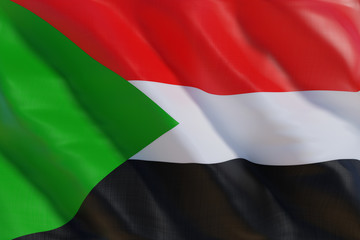 Sudan flag in the wind