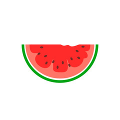 Watermelon vector icon isolated on white background. Simple flat style. 10 EPS illustration.
