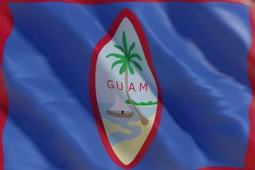 Guam flag in the wind