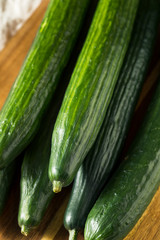 Raw Green Organic English Cucumbers