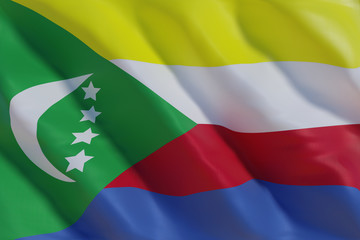 Comoros flag in the wind