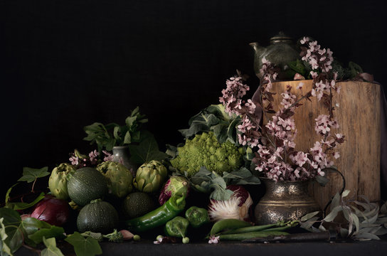Raw vegetables on a table
