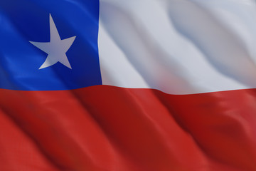 Chile flag in the wind