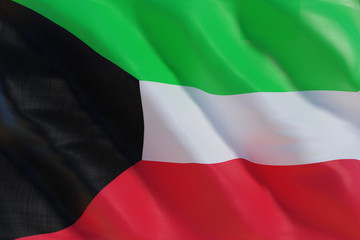 Fototapeta premium Kuwait flag in the wind