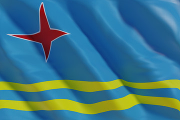 Aruba flag in the wind