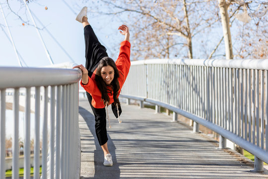 Young Contemporary Dancer On A Footbridge