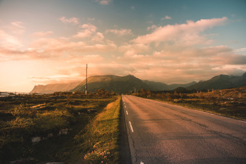 road at sunset