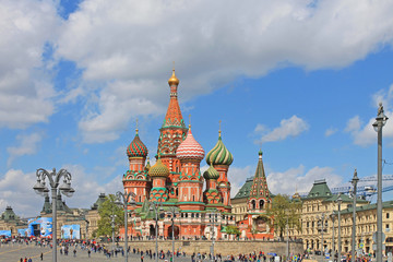 St. Basil's Cathedral on red square in Moscow