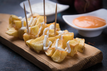Patatas bravas, spanish fried potato