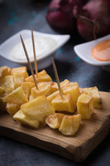 Patatas bravas, spanish fried potato