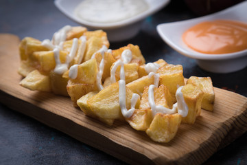 Patatas bravas, spanish fried potato