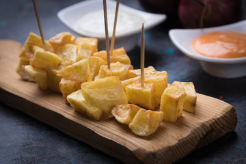 Patatas bravas, spanish fried potato