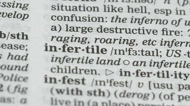Infertility word definition in english dictionary, disability ho have children