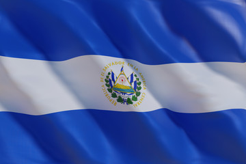 El Salvador flag in the wind