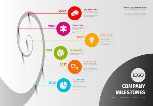 Timeline Infographic with Swirl Element