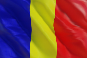 Chad flag in the wind