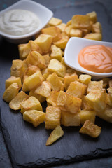 Patatas bravas, spanish fried potato
