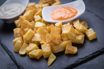 Patatas bravas, spanish fried potato