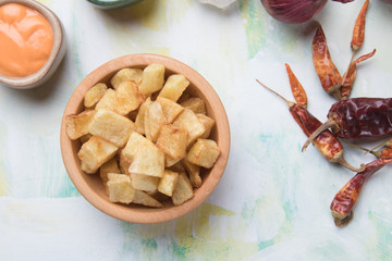 Patatas bravas, spanish fried potato