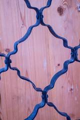 Beautiful decorative metal elements forged wrought iron gates.