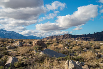 California desert landscape in the Sierra Nevada Alabama Hills