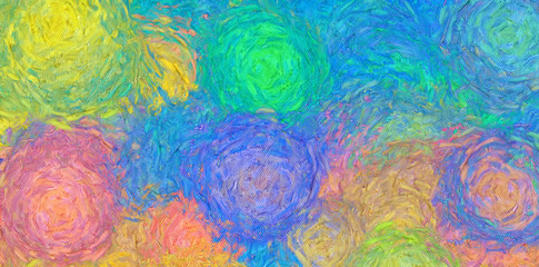 Abstract impressionism painting in Vincent Van Gogh style imitation. Art design background pattern for artistic creative printing production. Wall poster or canvas print template for interior decor.