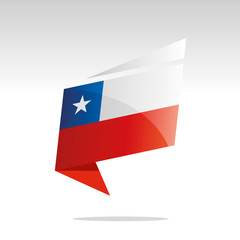 New abstract Chile flag origami logo icon button label vector