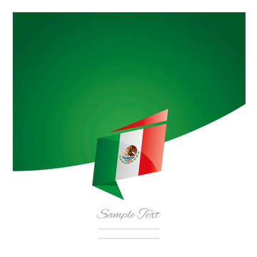 New abstract Mexico flag origami green background vector