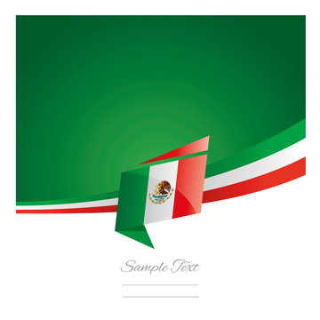 New abstract Mexico flag ribbon origami green background vector