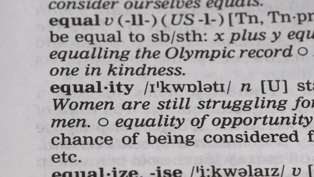 Equality word definition in dictionary, personal freedom in social life, respect