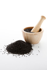 black sesame and mortar.