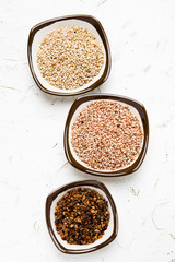 buckwheat, millet, sorghum, brown rice