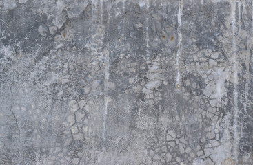 Grunge concrete wall with crack and stains in industrial building. Cement texture for design and background.