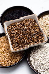 buckwheat, barley, brown rice, Black Rice