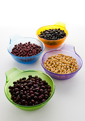 kidney bean, soybeans, black bean, adzuki beans