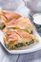 Phyllo pastry spinach pie