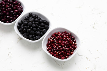 kidney bean, black bean, adzuki beans