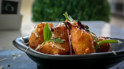 Delicious fried amuse bouche appetizer - Fried food to share