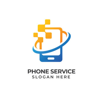 mobile phone repair logo template. phone service icon symbol