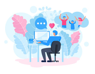 Family character vector design. Concept working for his son and daughter.