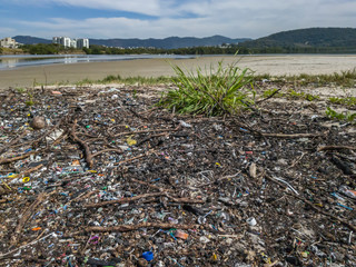 Even toys, bottles, metal parts and styrofoam, are deposited in the sand after storms followed by floods in the lagoon. 