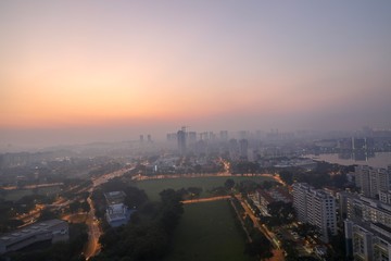 Sunrise at cityscape 